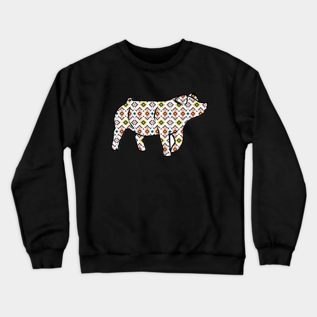 Aztec Pig Silhouette 1 - NOT FOR RESALE WITHOUT PERMISSION Crewneck Sweatshirt by l-oh